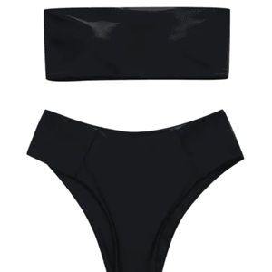 High Waisted Black Bikini Set